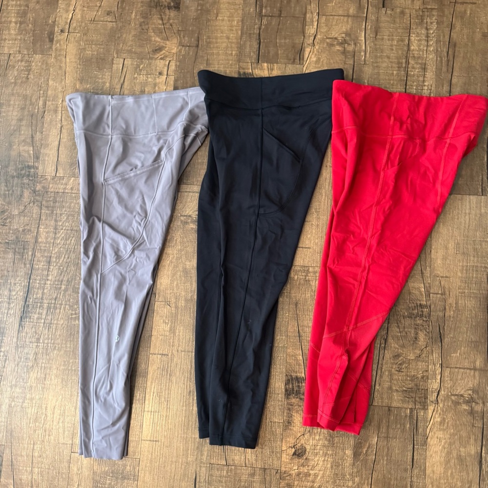 Trio Lululemon capris with pockets